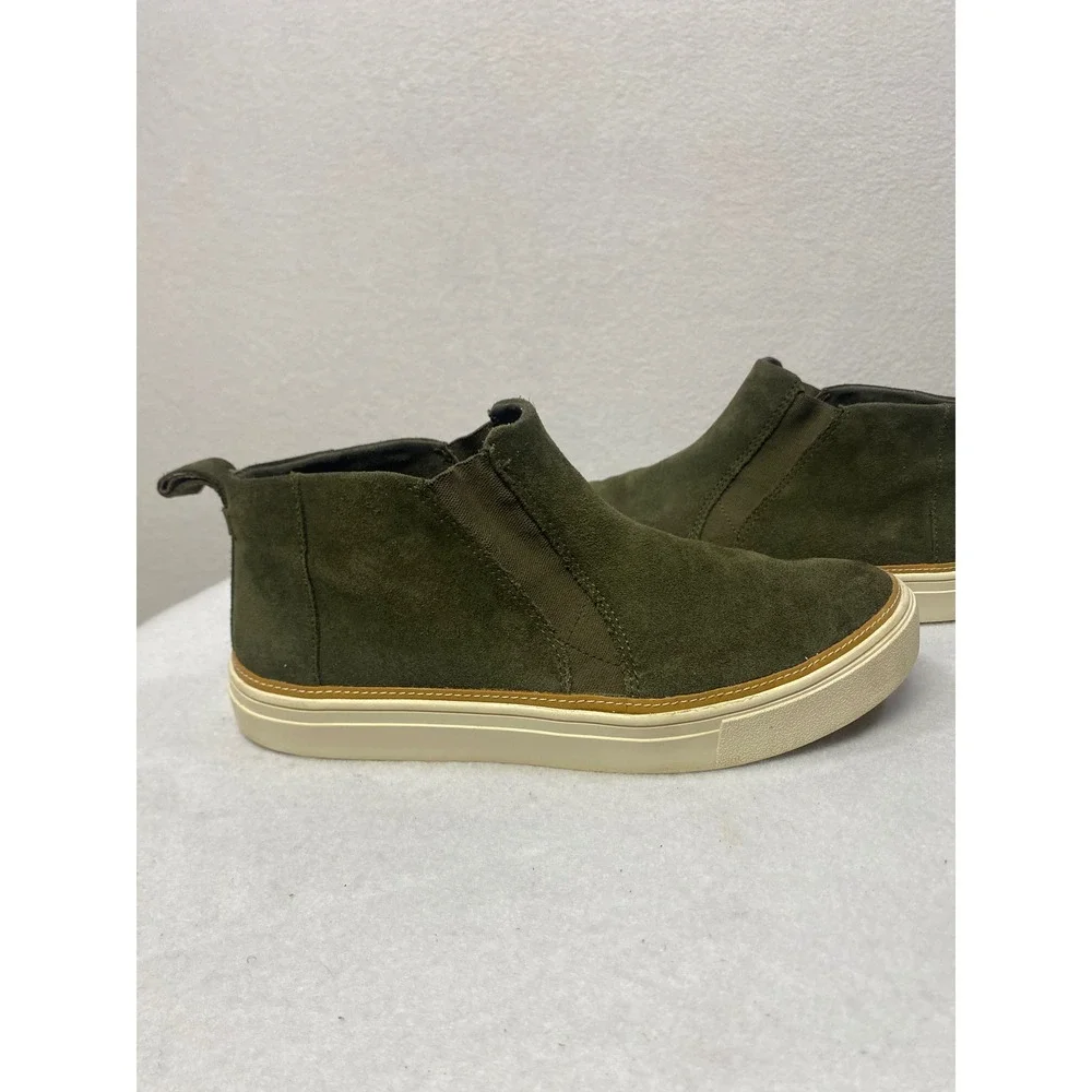 TOMS Olive Green Suede Slip On High Top Fashion Sneakers‎ Men Size 9